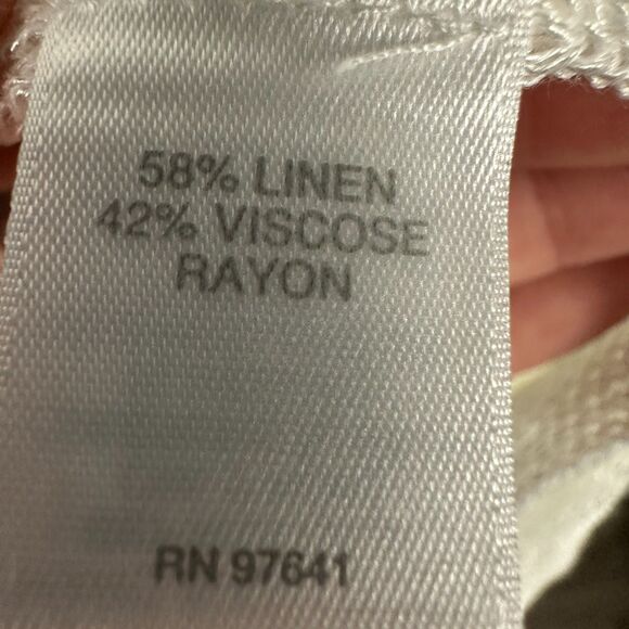 J. Jill Womens Medium Linen Blend White Open Front Knit Cardigan Pockets Long - Picture 3 of 4